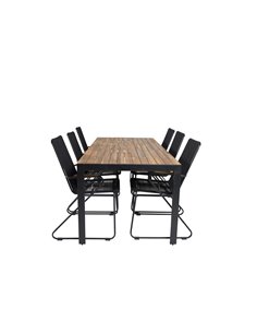 Matgrupp Bois med Bois matstolar, 205 × 90 cm