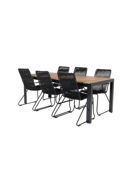 Matgrupp Bois med Bois matstolar, 205 × 90 cm