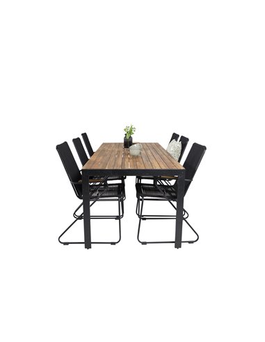 Matgrupp Bois med Bois matstolar, 205 × 90 cm