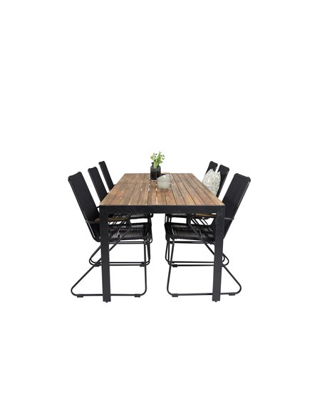 Matgrupp Bois med Bois matstolar, 205 × 90 cm