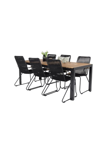Matgrupp Bois med Bois matstolar, 205 × 90 cm