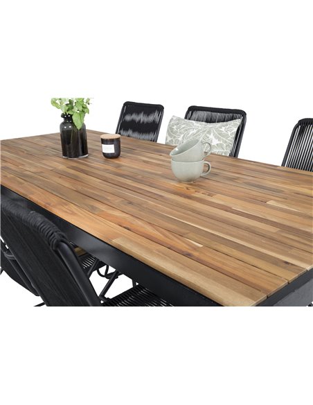 Matgrupp Bois med Bois matstolar, 205 × 90 cm