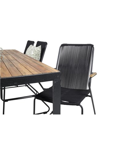 Matgrupp Bois med Bois matstolar, 205 × 90 cm
