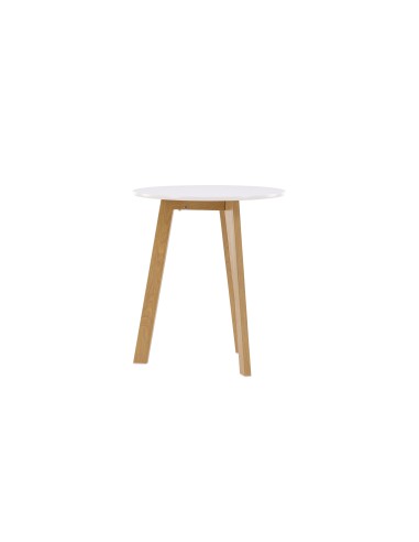 Runt matbord Leonora, Ø65 cm, Vit