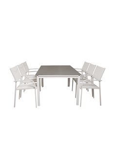 Matgrupp Levels med Santorini matstolar, 160 × 100 cm