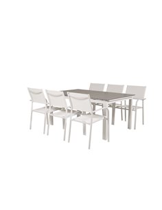Matgrupp Levels med Santorini matstolar, 160 × 100 cm 2