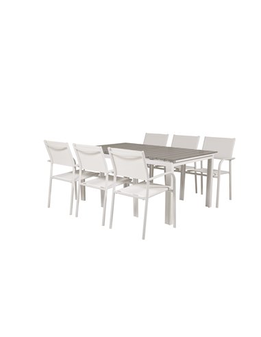 Matgrupp Levels med Santorini matstolar, 160 × 100 cm