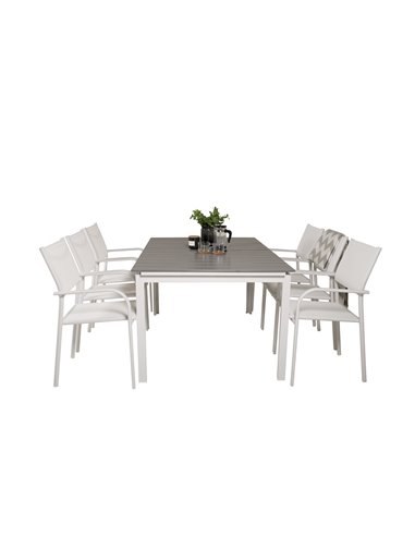 Matgrupp Levels med Santorini matstolar, 160 × 100 cm