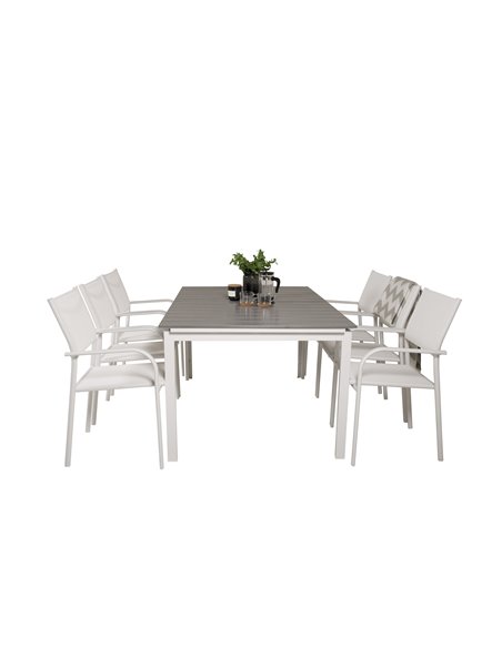 Matgrupp Levels med Santorini matstolar, 160 × 100 cm