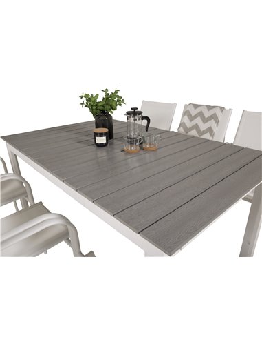 Matgrupp Levels med Santorini matstolar, 160 × 100 cm