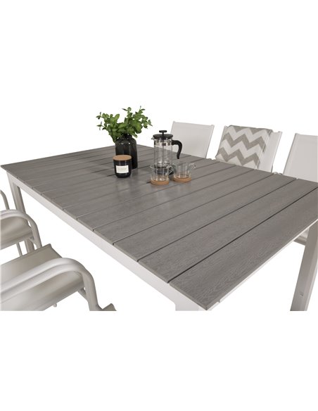 Matgrupp Levels med Santorini matstolar, 160 × 100 cm