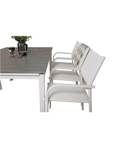 Matgrupp Levels med Santorini matstolar, 160 × 100 cm