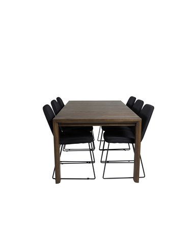 Matgrupp Slider med Muce matstolar, 170 × 95 cm