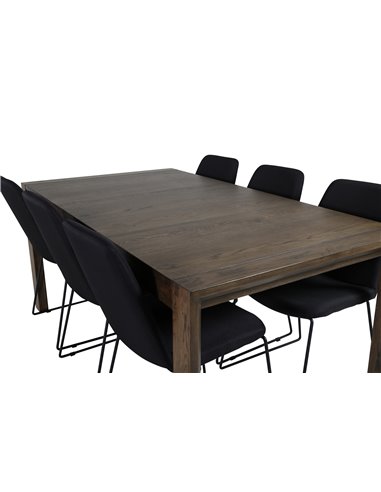 Matgrupp Slider med Muce matstolar, 170 × 95 cm