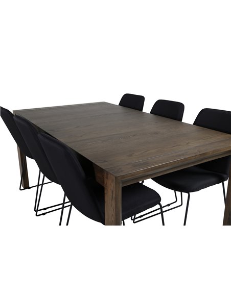 Matgrupp Slider med Muce matstolar, 170 × 95 cm