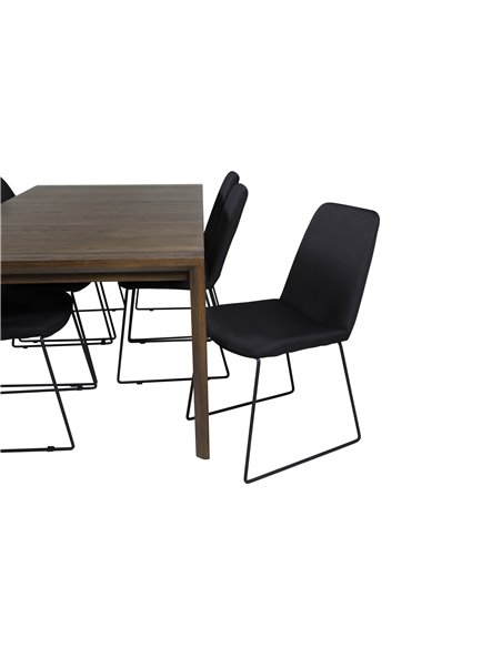 Matgrupp Slider med Muce matstolar, 170 × 95 cm