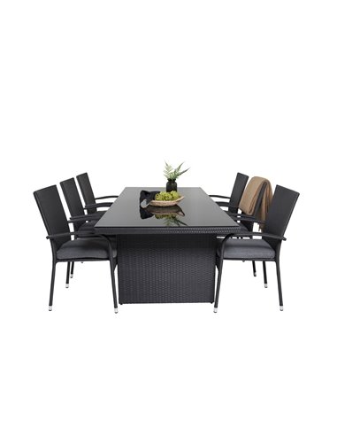Matgrupp Padova med Anna matstolar, 200 × 100 cm