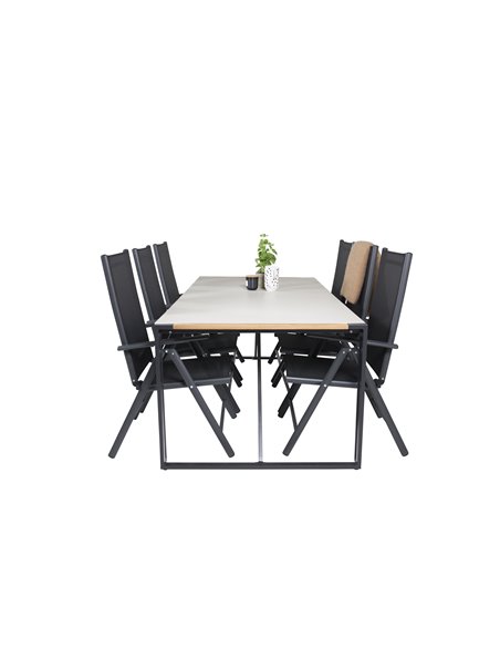 Matgrupp Texas med Break matstolar, 200 × 100 cm