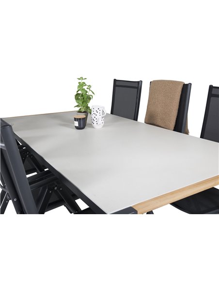 Matgrupp Texas med Break matstolar, 200 × 100 cm