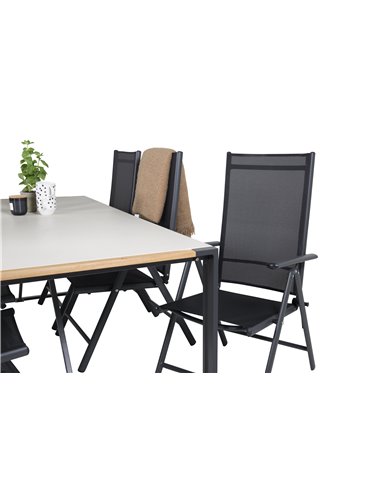 Matgrupp Texas med Break matstolar, 200 × 100 cm