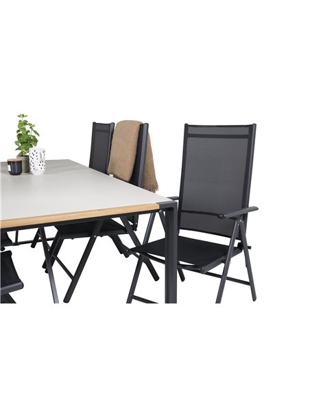 Matgrupp Texas med Break matstolar, 200 × 100 cm