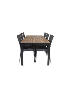Matgrupp Bois med Anna matstolar, 205 × 90 cm