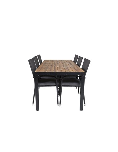 Matgrupp Bois med Anna matstolar, 205 × 90 cm