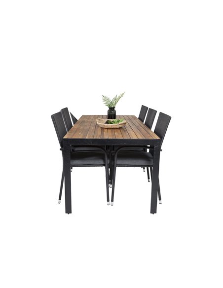 Matgrupp Bois med Anna matstolar, 205 × 90 cm