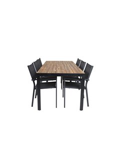 Matgrupp Bois med Copacabana matstolar, 205 × 90 cm
