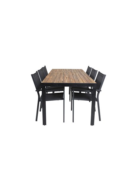 Matgrupp Bois med Copacabana matstolar, 205 × 90 cm