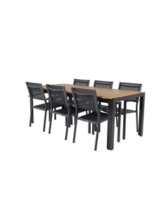Matgrupp Bois med Copacabana matstolar, 205 × 90 cm 2