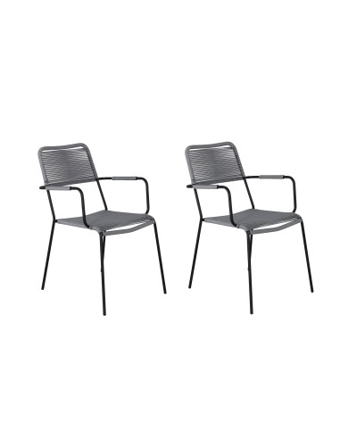 Matstol Lindos, Grå/Svart