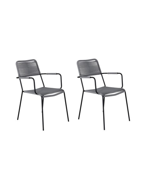 Matstol Lindos, Grå/Svart