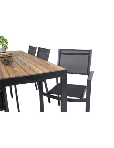Matgrupp Bois med Copacabana matstolar, 205 × 90 cm