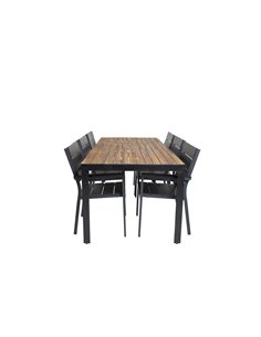 Matgrupp Bois med Levels matstolar, 205 × 90 cm