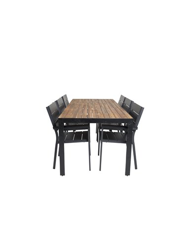 Matgrupp Bois med Levels matstolar, 205 × 90 cm