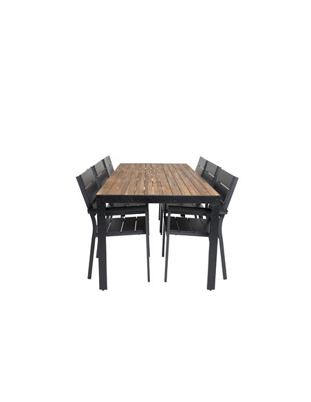 Matgrupp Bois med Levels matstolar, 205 × 90 cm