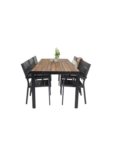 Matgrupp Bois med Levels matstolar, 205 × 90 cm