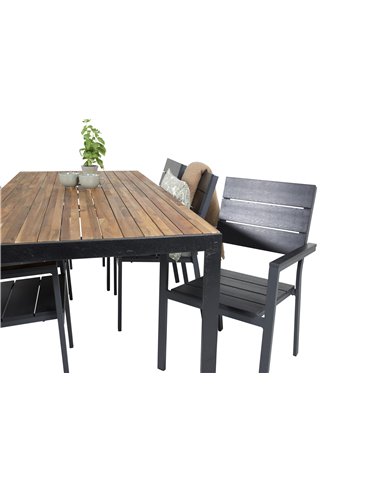Matgrupp Bois med Levels matstolar, 205 × 90 cm
