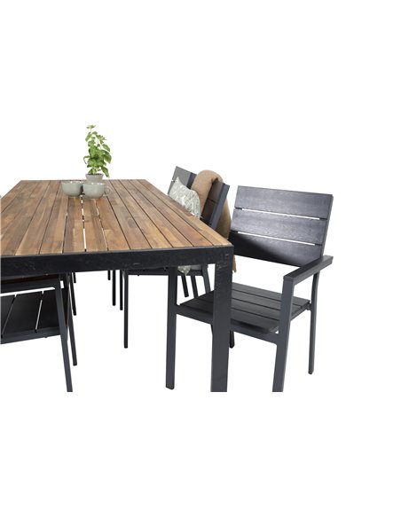 Matgrupp Bois med Levels matstolar, 205 × 90 cm