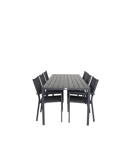 Matgrupp Break med Copacabana matstolar, 205 × 90 cm