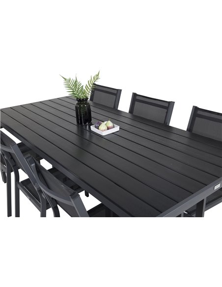 Matgrupp Break med Copacabana matstolar, 205 × 90 cm