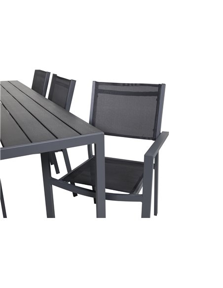 Matgrupp Break med Copacabana matstolar, 205 × 90 cm