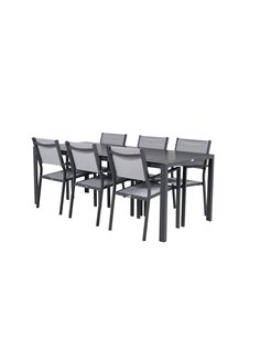 Matgrupp Break med Copacabana matstolar, 205 × 90 cm 2