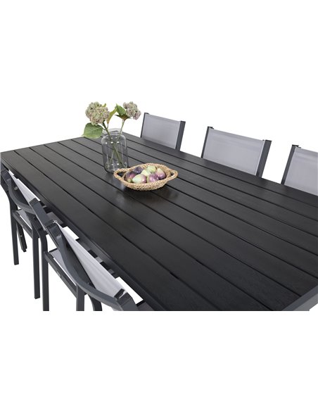 Matgrupp Break med Copacabana matstolar, 205 × 90 cm