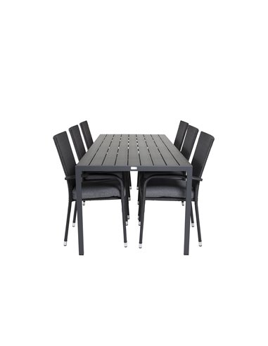 Matgrupp Break med Anna matstolar, 205 × 90 cm