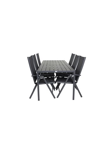 Matgrupp Break med Break matstolar, 205 × 90 cm