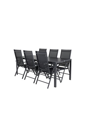 Matgrupp Break med Break matstolar, 205 × 90 cm