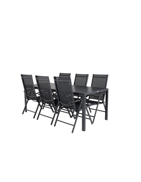 Matgrupp Break med Break matstolar, 205 × 90 cm