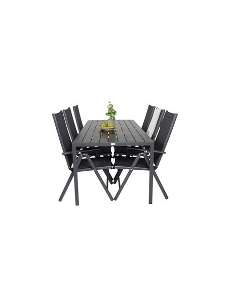 Matgrupp Break med Break matstolar, 205 × 90 cm